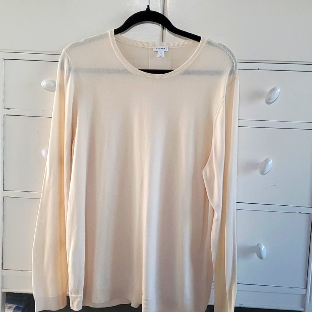 XL Cuyana Cotton, Silk and Cashmere Sweater